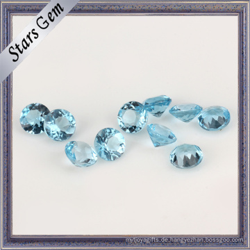 Wundervoller schweizer blauer runder natürlicher Topaz-Stein für Schmuck